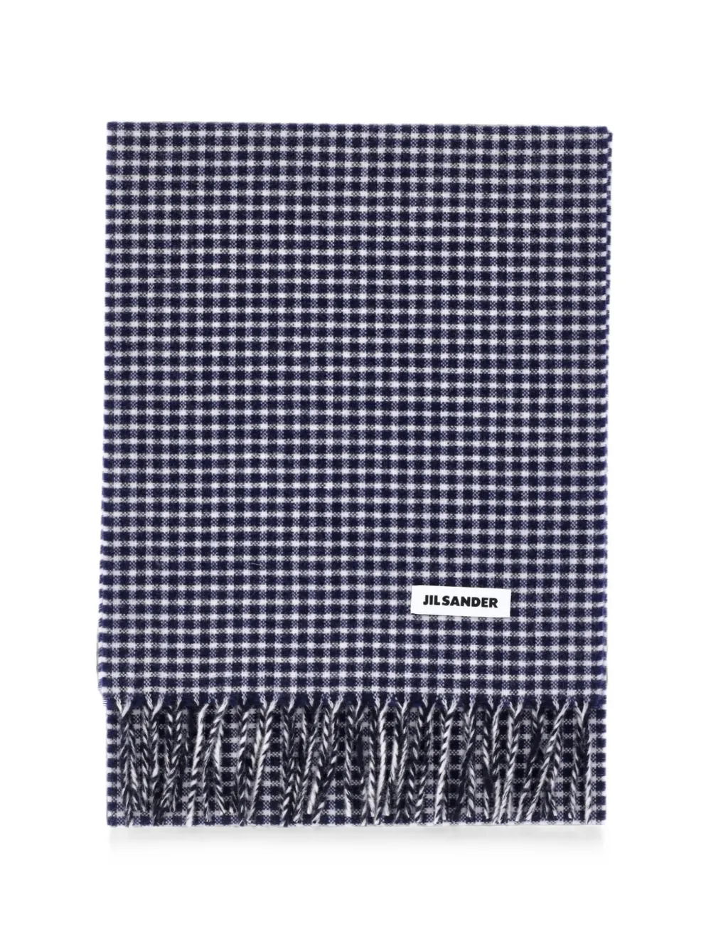 Jil Sander Geruite sjaal Blauw
