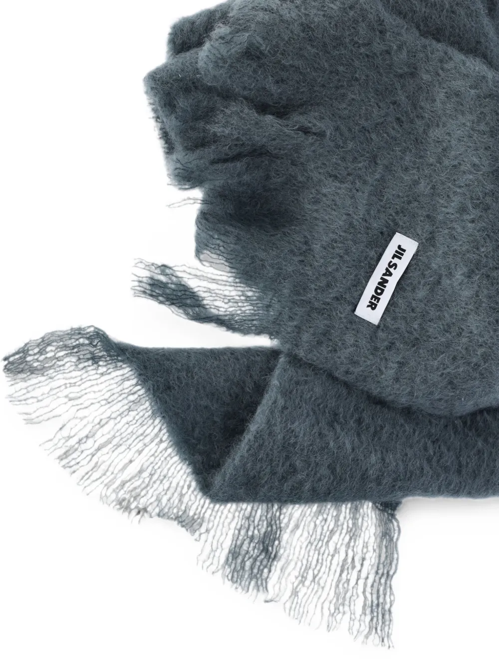 Jil Sander Sjaal met geborstelde afwerking en franje Grijs