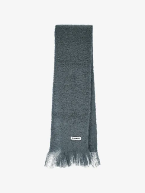 Jil Sander fringed brushed-finish scarf