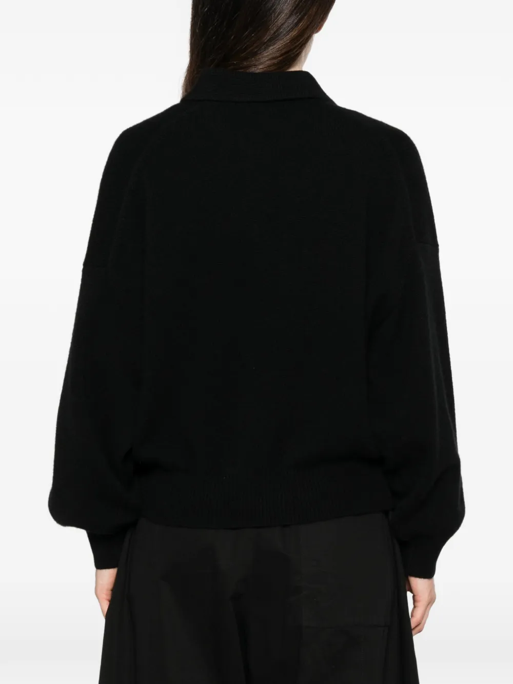 Lisa Yang Etta poloshirt met knopen Zwart