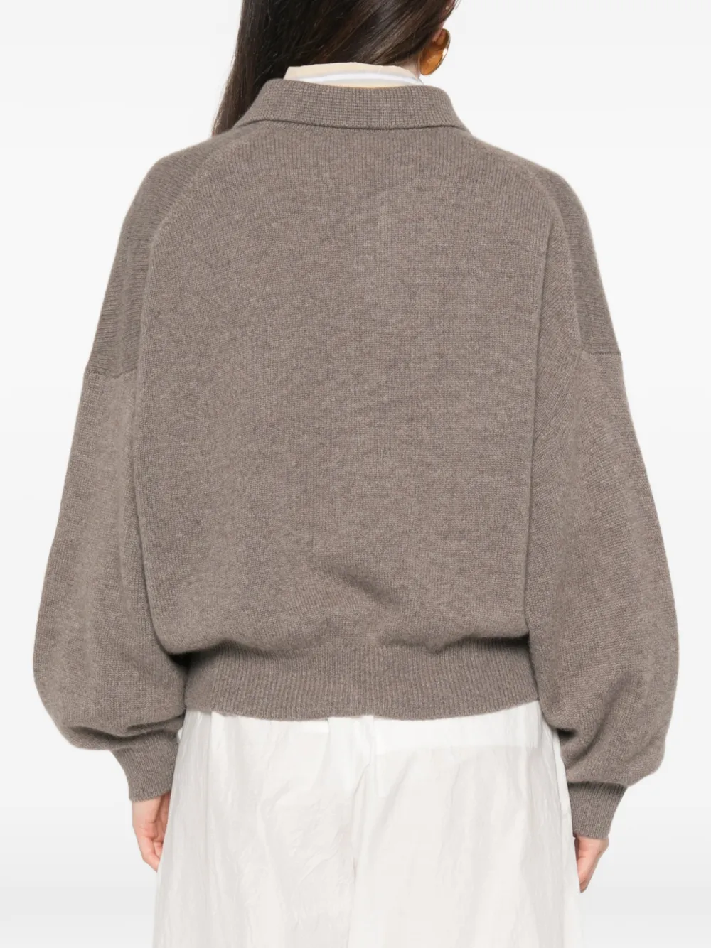 Lisa Yang Poloshirt met knoopsluiting Bruin