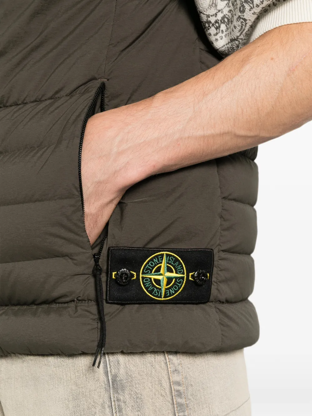 Stone Island Naadloze nylon bodywarmer Groen