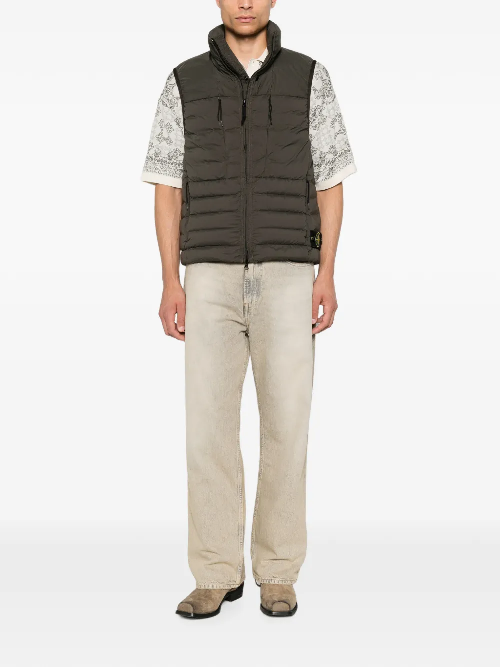 Stone Island Naadloze nylon bodywarmer Groen