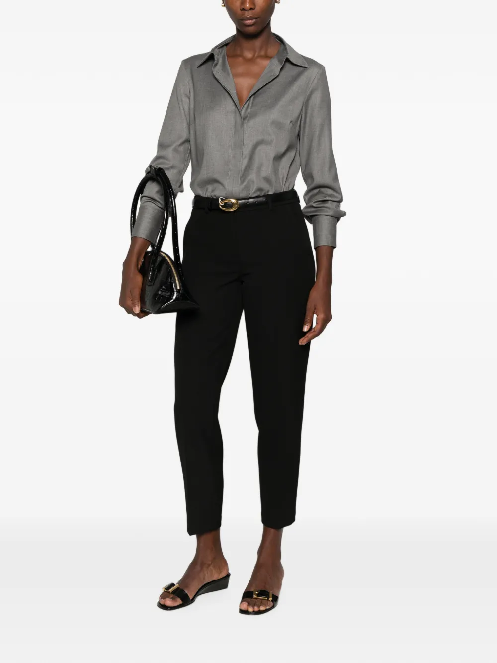 Peserico Pantalon met riemlussen Zwart