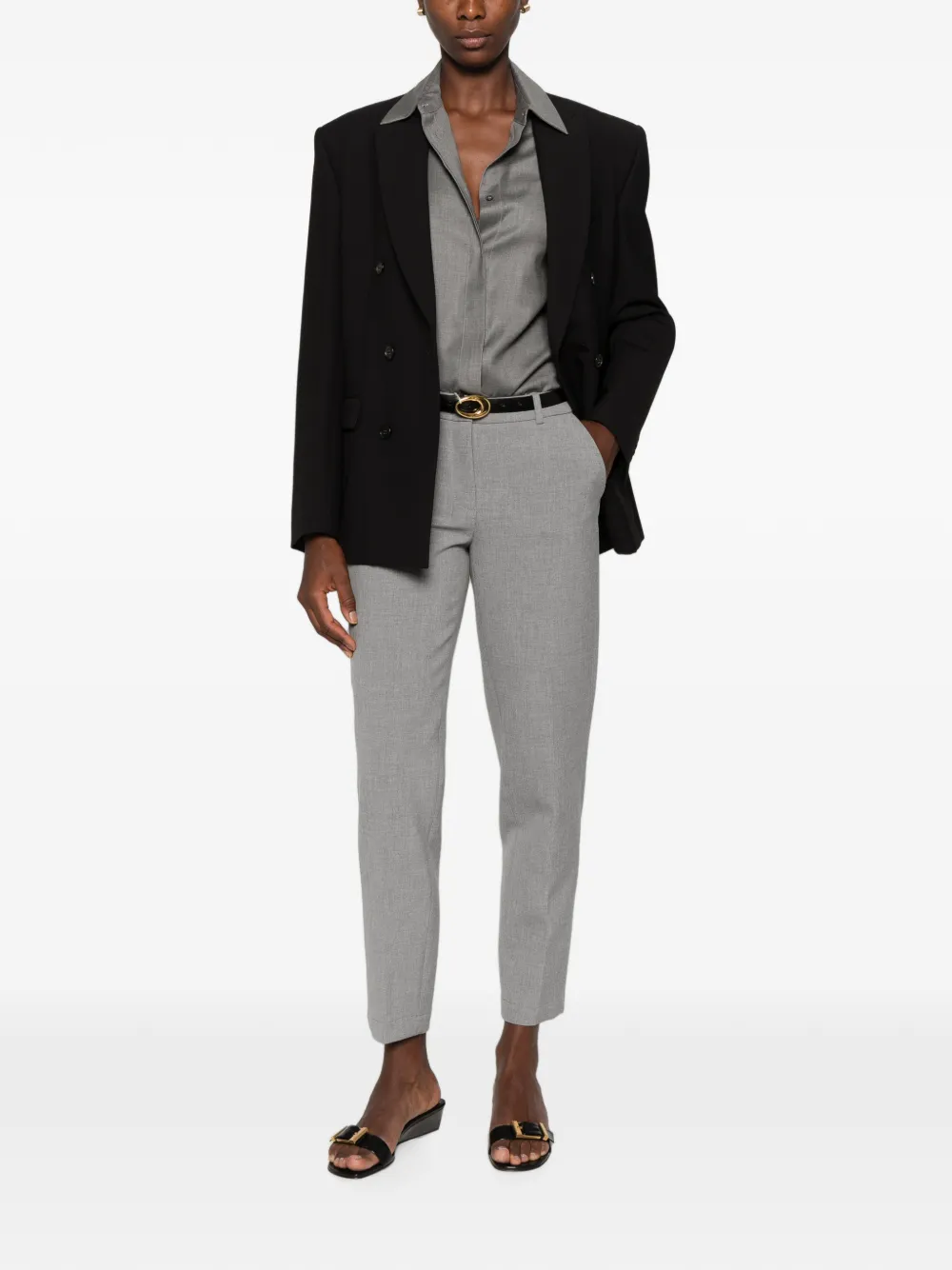 Peserico belt-loops tailored trousers Grijs