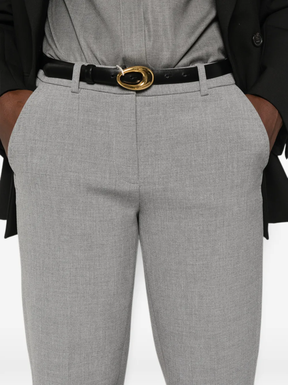 Peserico belt-loops tailored trousers Grijs