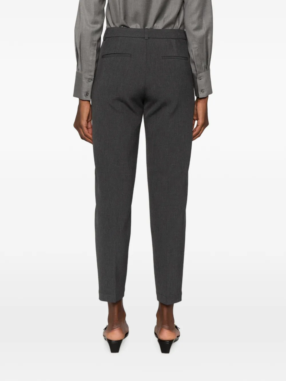 Peserico belt-loop cropped trousers Grijs