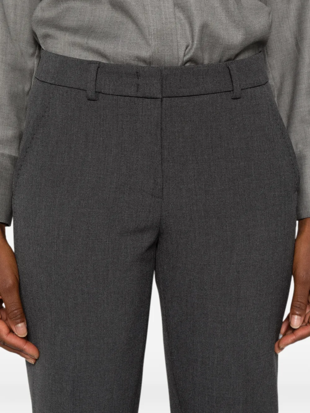 Peserico belt-loop cropped trousers Grijs