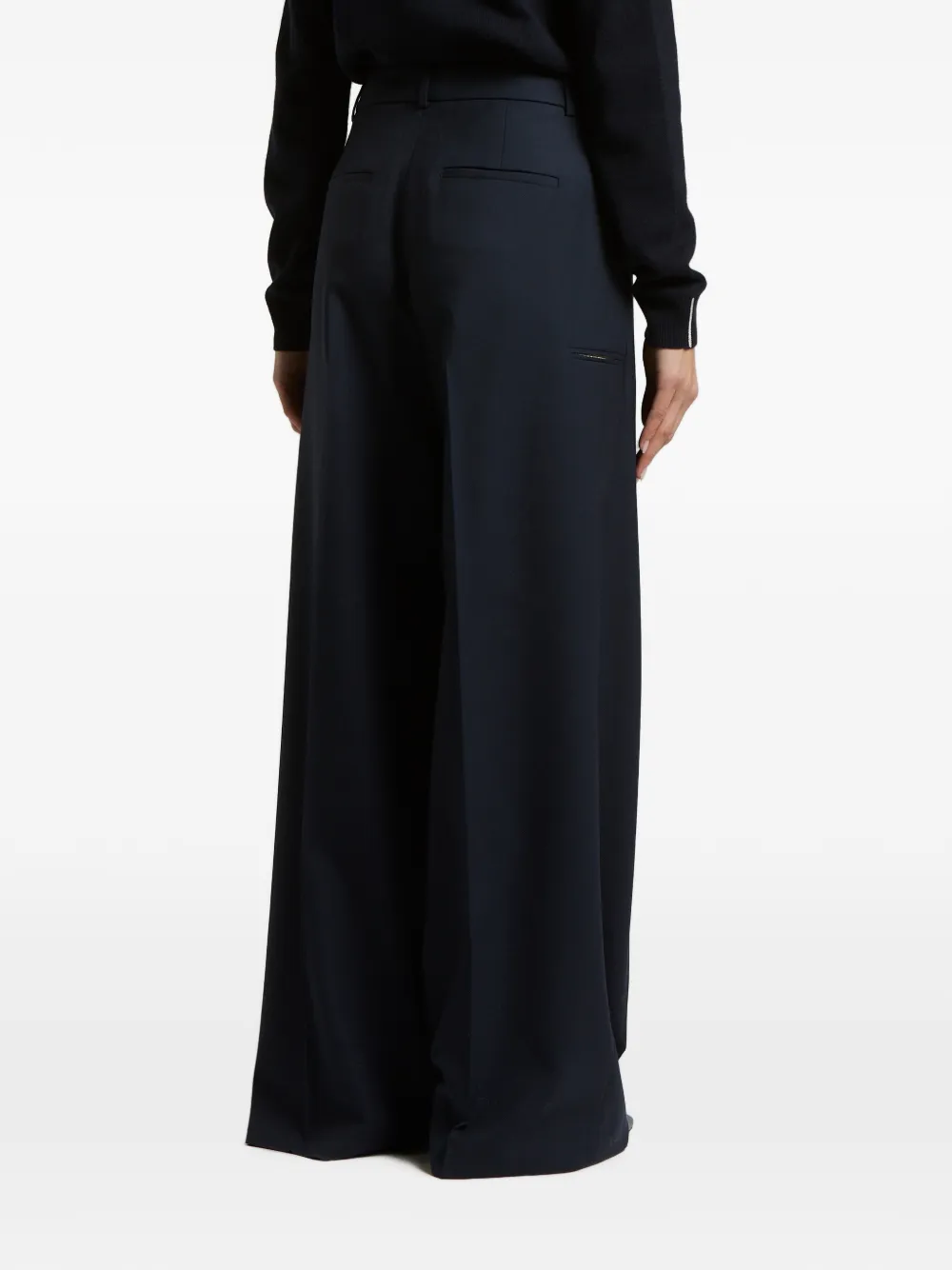 Peserico Plooibroek met wijde pijpen Blauw
