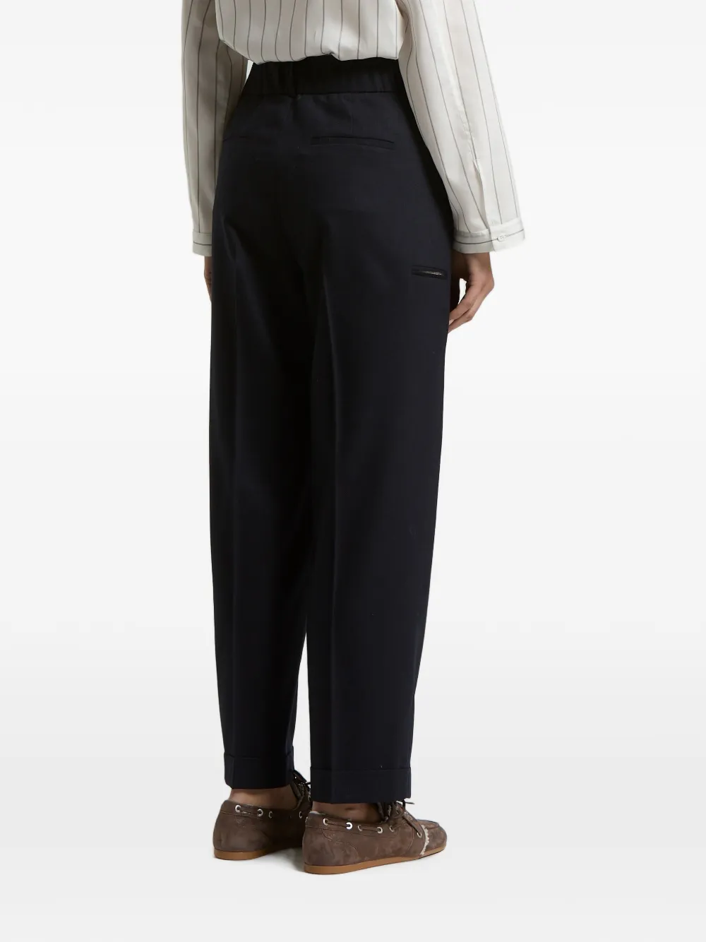 Peserico Broek met geplooid detail Blauw