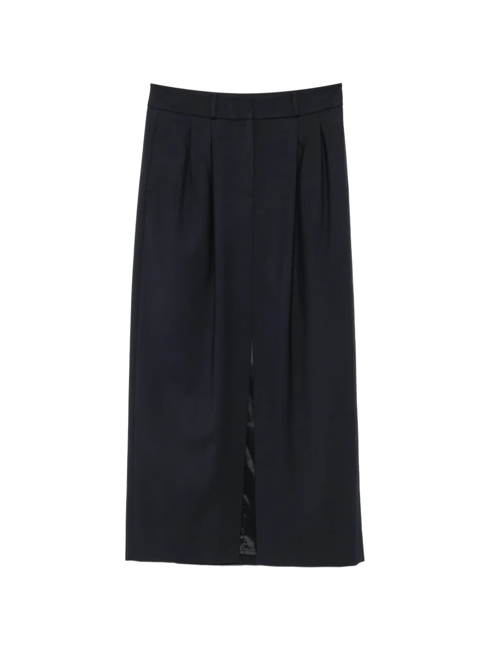 Peserico pleated front-slit long skirt - Blu