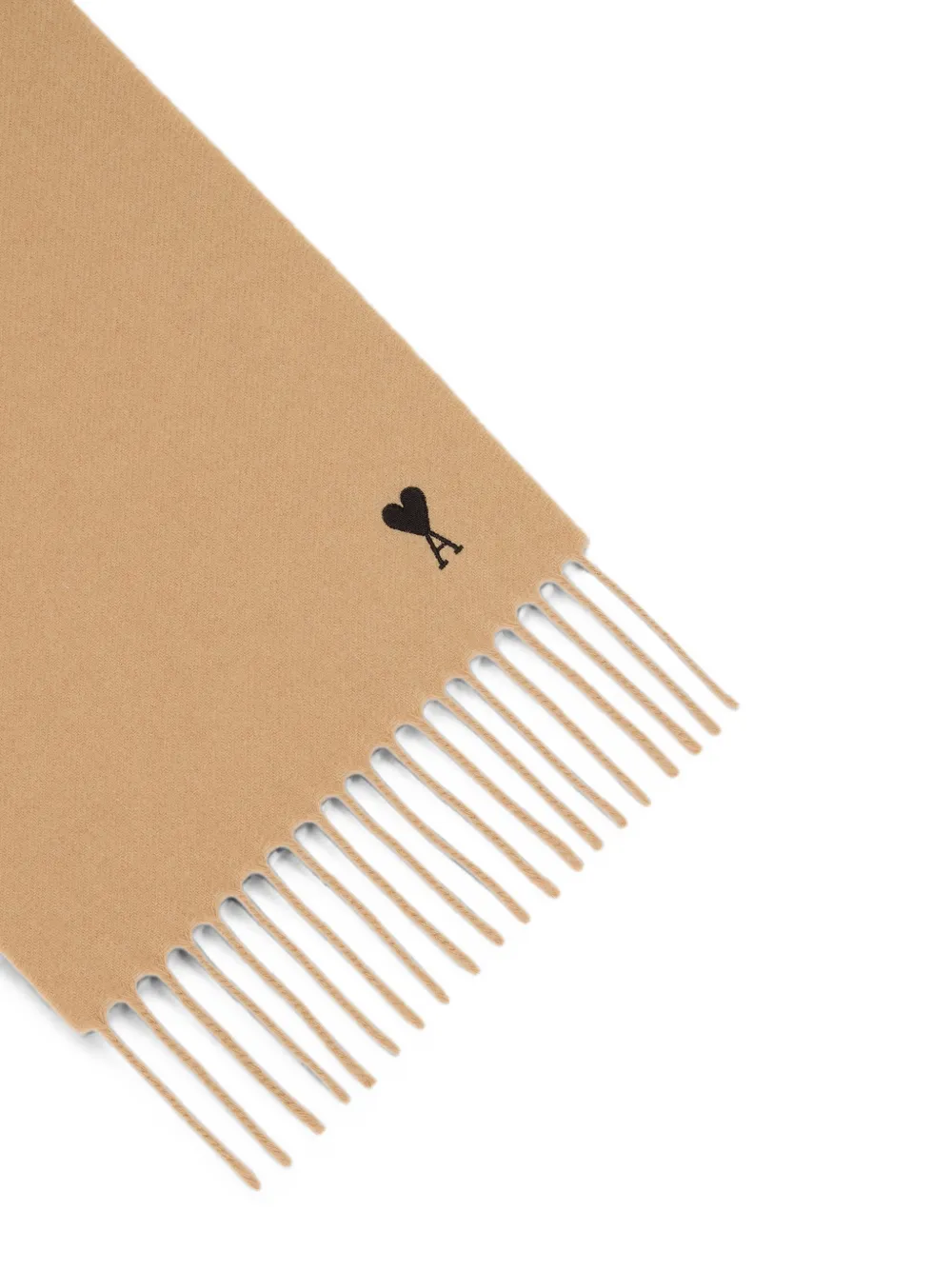 AMI Paris Wollen sjaal met Ami de Coeur Beige