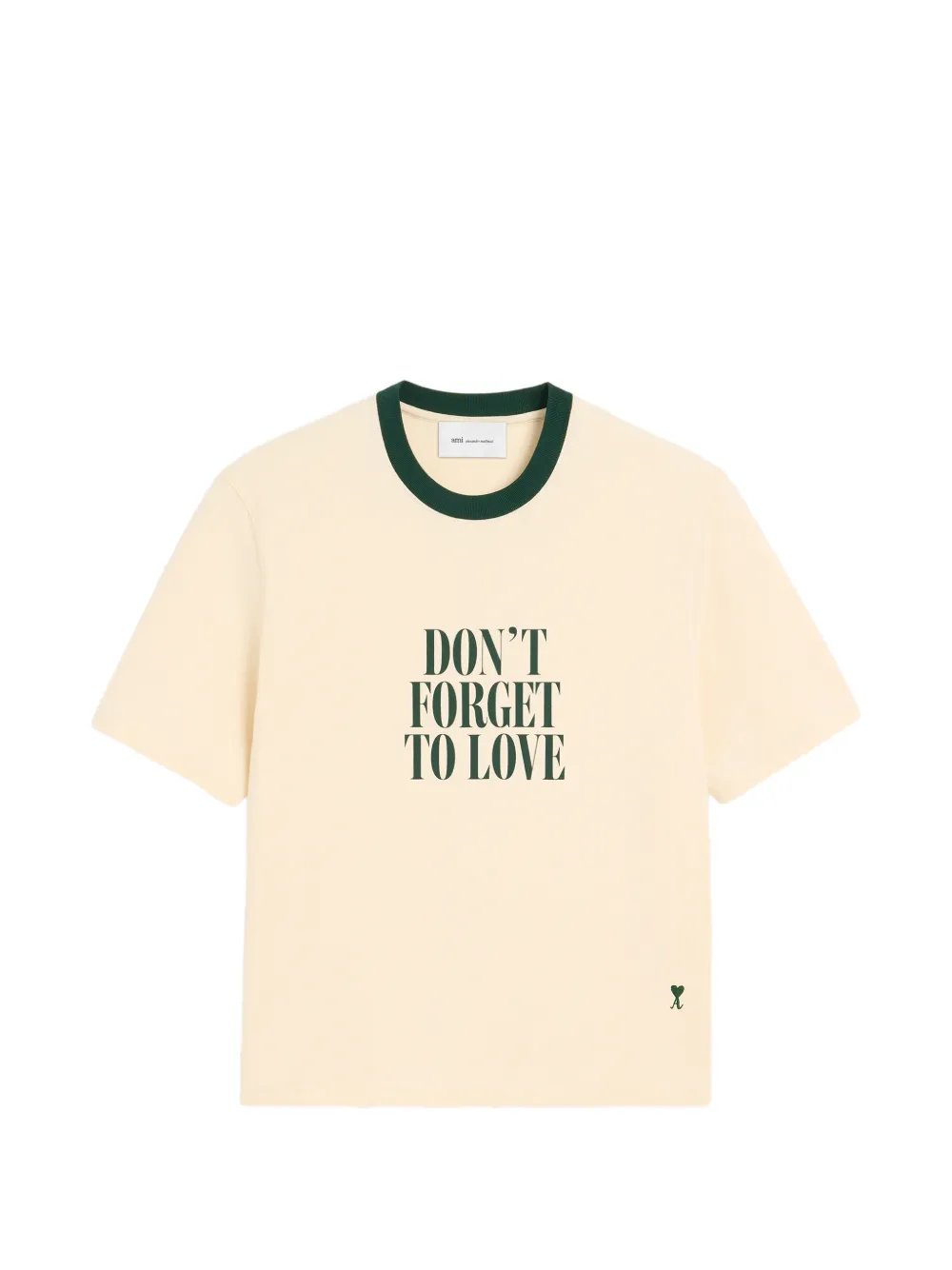 AMI Paris Katoenen T-shirt met tekst Beige