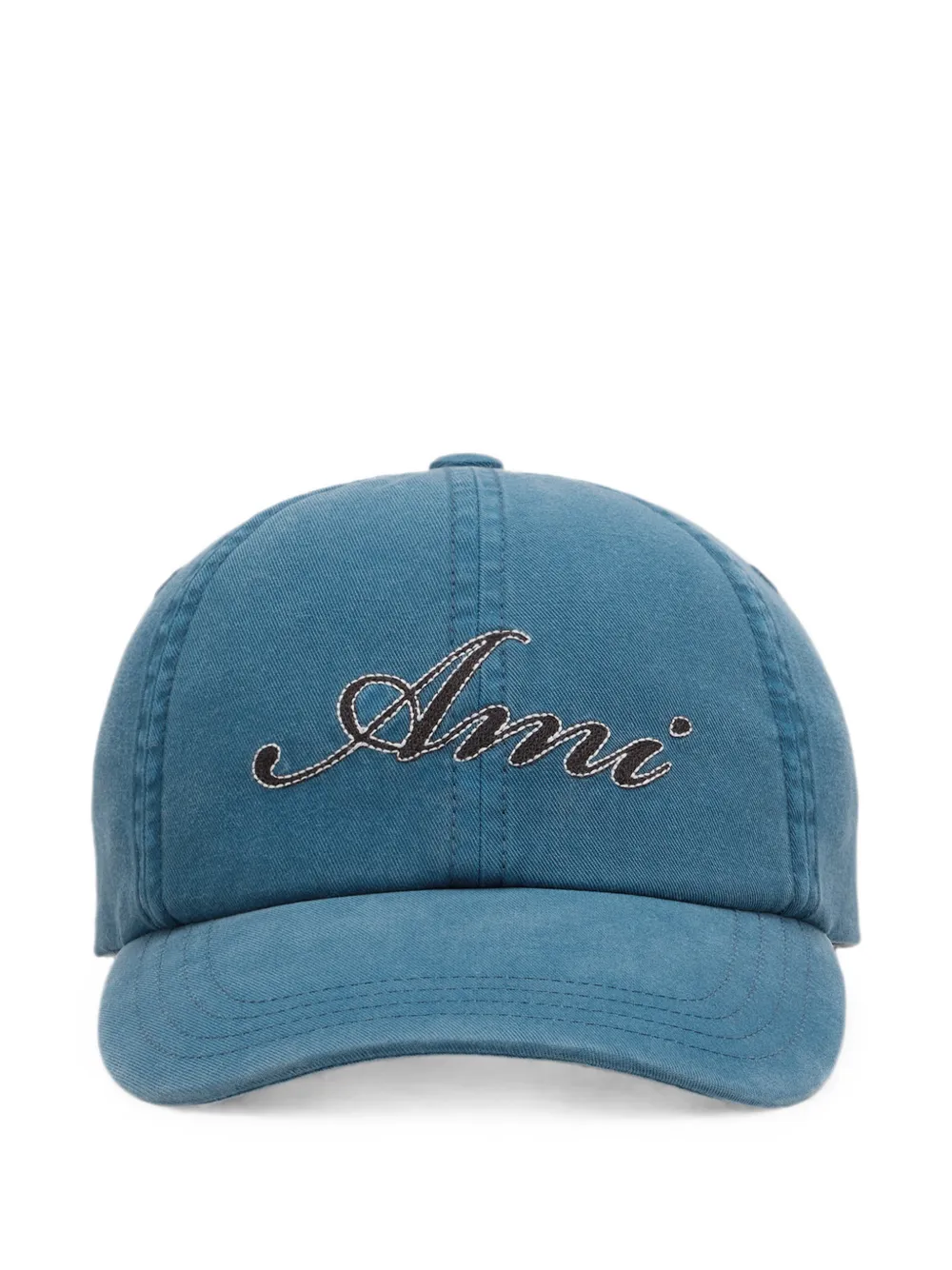 AMI Paris Baseballkappe aus Baumwolle mit Ami Paris-Stickereien - Blau