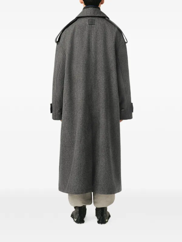AMI Paris Wool Trench Coat | Grey | FARFETCH