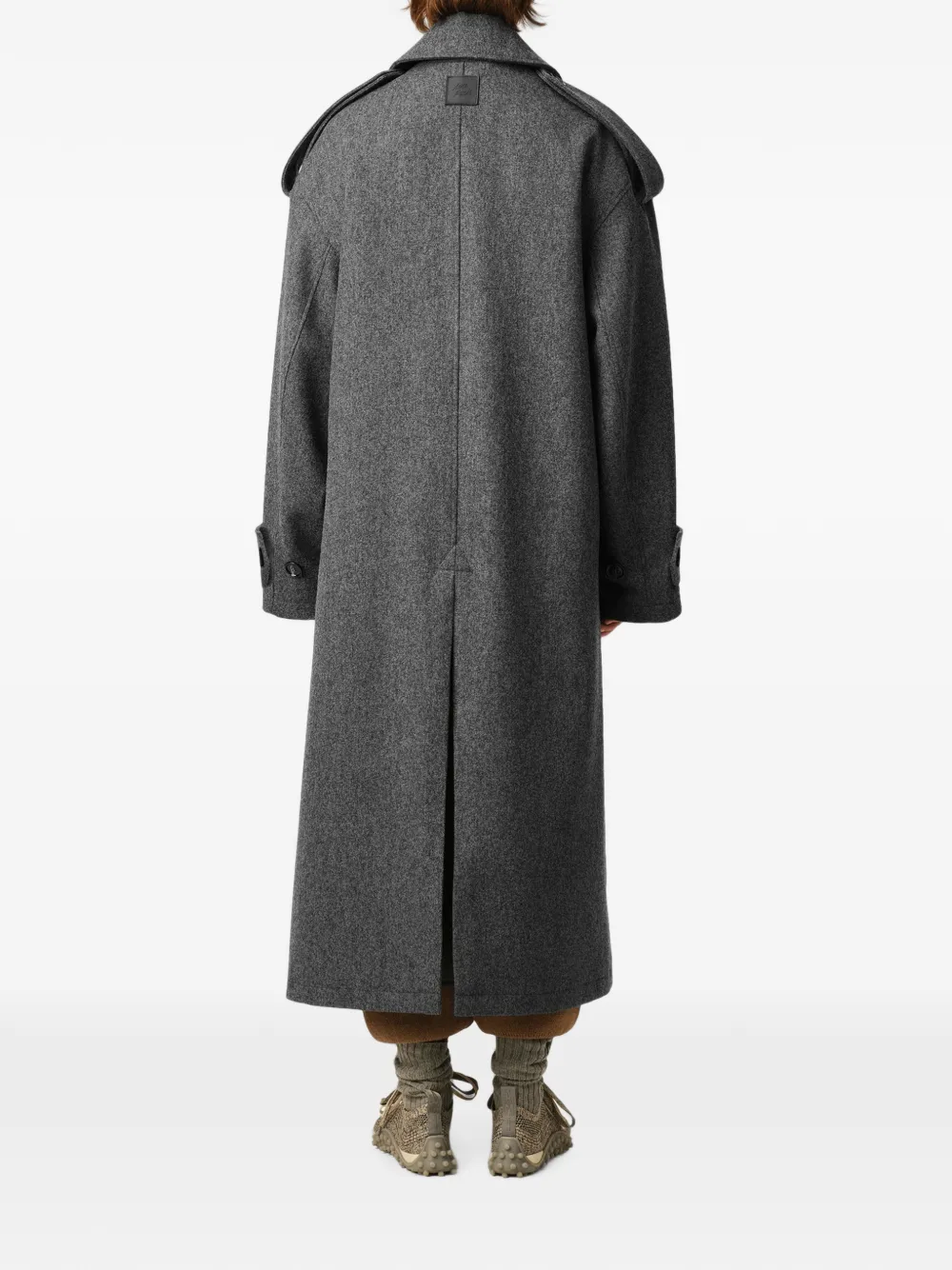 AMI Paris Wollen trenchcoat Grijs