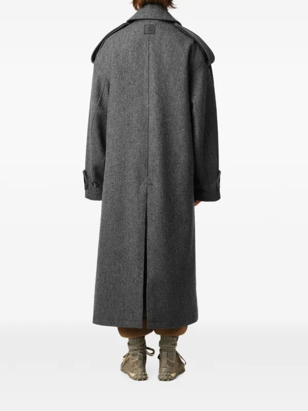 AMI Paris Wool Trench Coat | Grey | FARFETCH