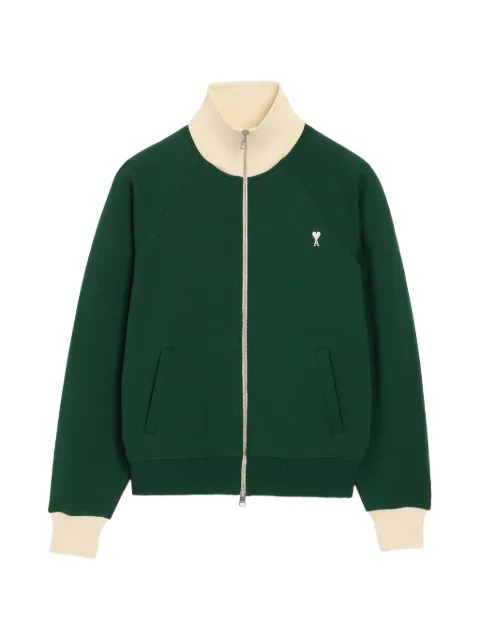 AMI Paris zipped cotton sweatshirt with Ami de Coeur