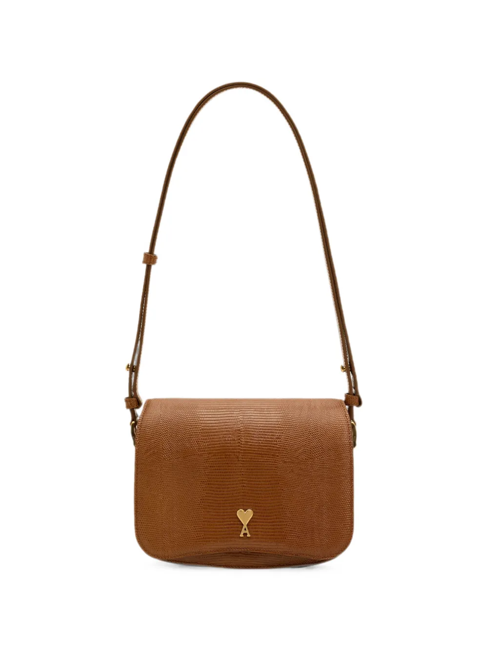 AMI Paris lizard embossed cowhide leather Paris Paris bag - Brown