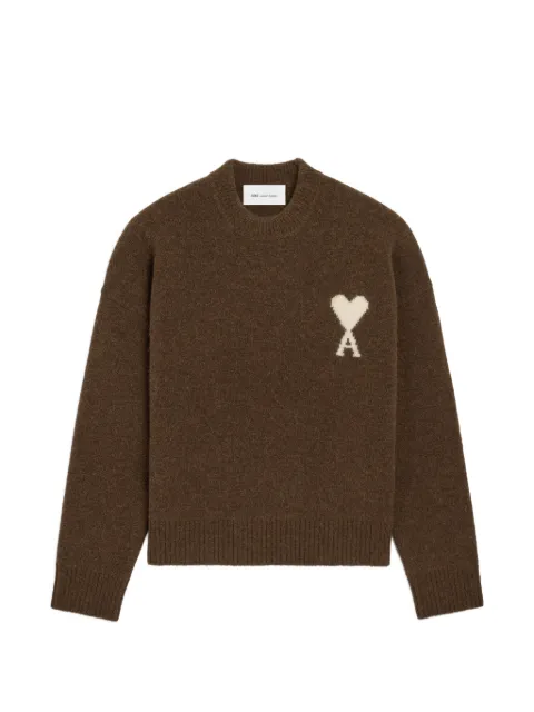 AMI Paris Ami de Coeur intarsia-knit jumper