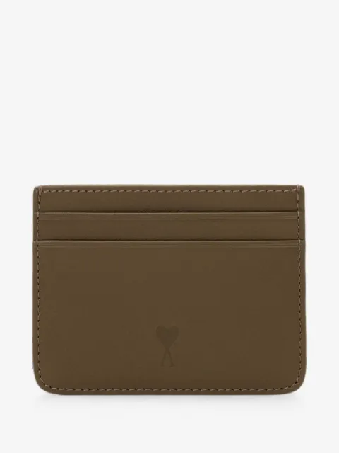 AMI Paris cowhide leather card holder