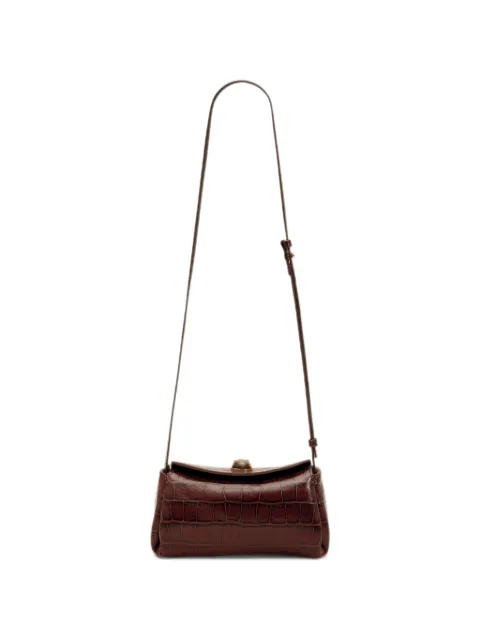 AMI Paris mini crocodile-embossed cow-leather Carrousel bag