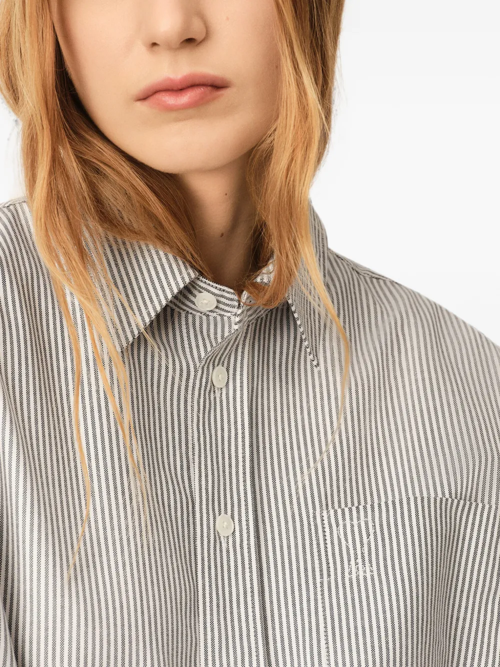 AMI Paris Katoenen cropped blouse met Ami de Coeur-reliëf Beige