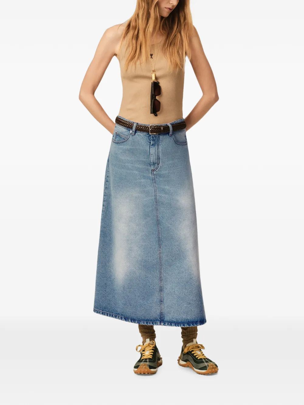 AMI Paris Rok met A-lijn Blauw