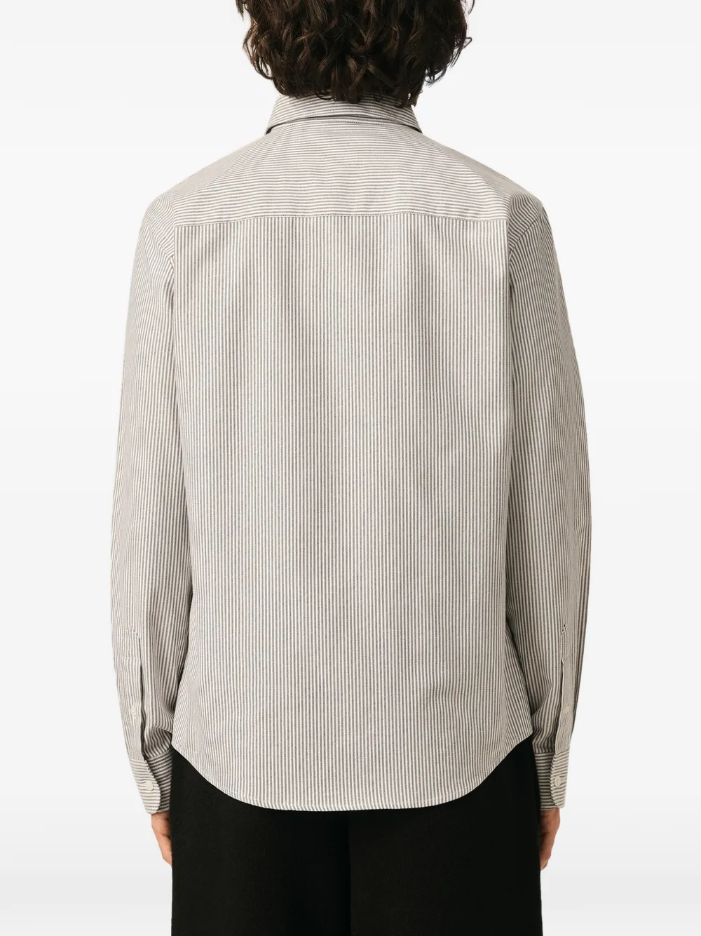 AMI Paris Gestreept katoenen shirt met Ami de Coeur Wit