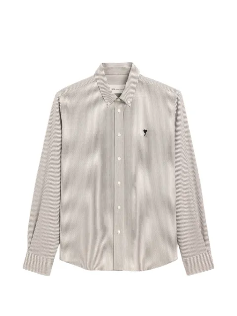 AMI Paris Striped cotton shirt with Ami de Coeur