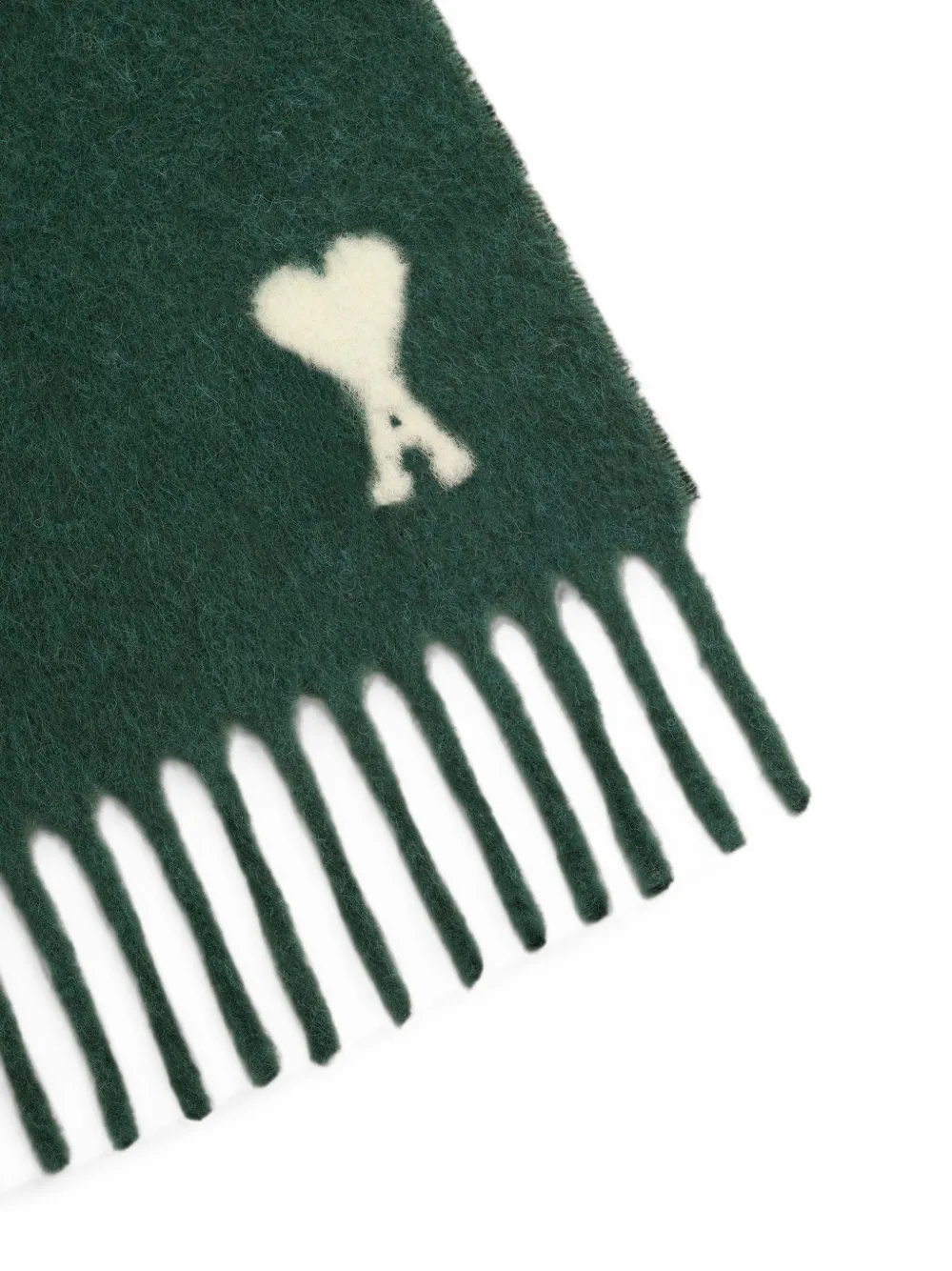 AMI Paris Alpaca sjaal met Ami de Coeur Groen