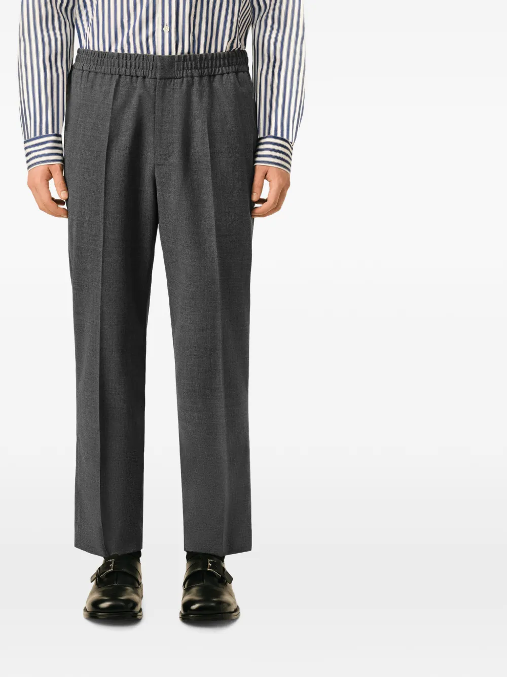 AMI Paris Broek met elastische taille Grijs