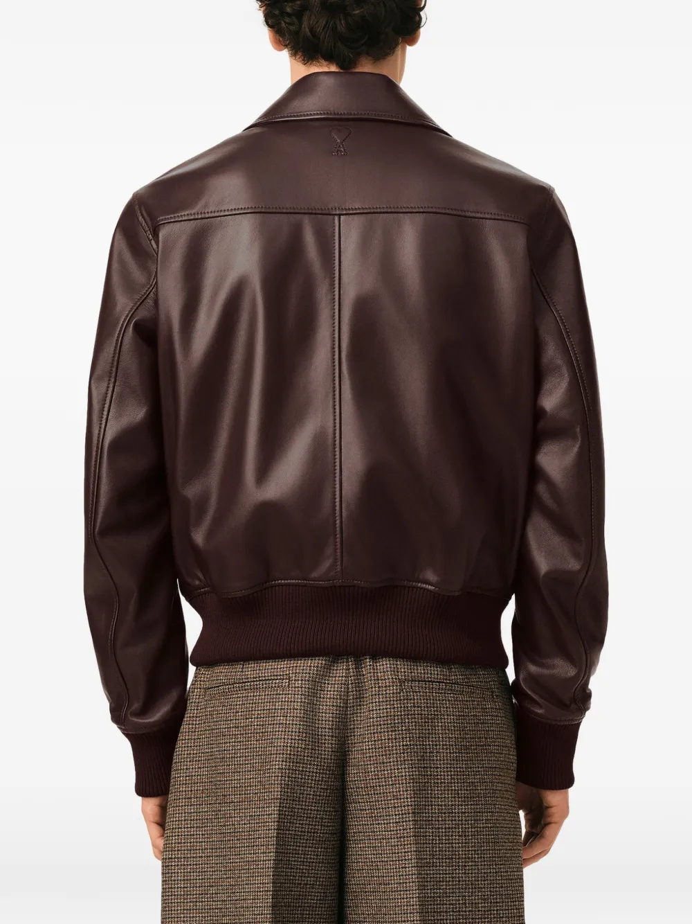 AMI Paris Jack met rits van lamsleer Bruin
