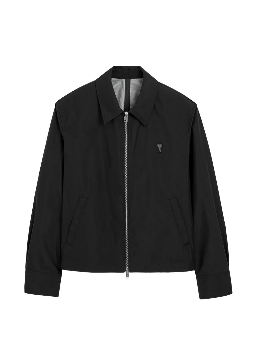 AMI Paris nylon jacket with Ami de Coeur - Schwarz