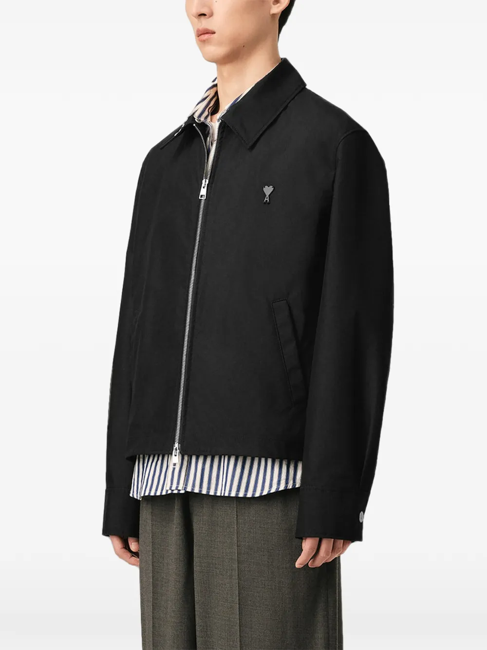 AMI Paris Ami de Coeur jack met logopatch Zwart