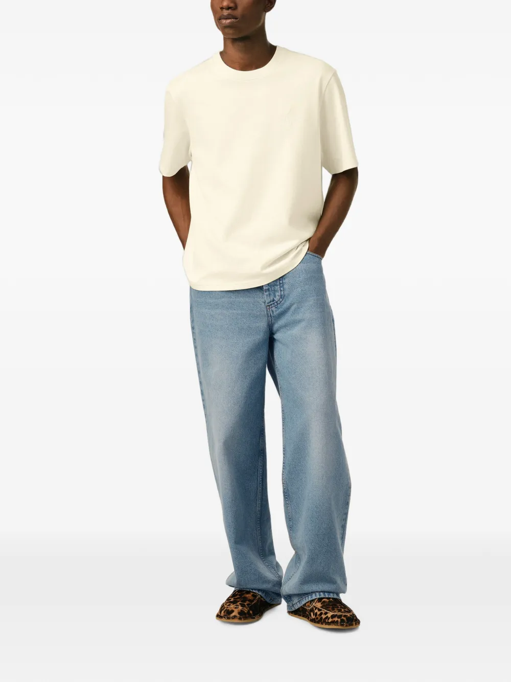 AMI Paris Baggy katoenen jeans Blauw