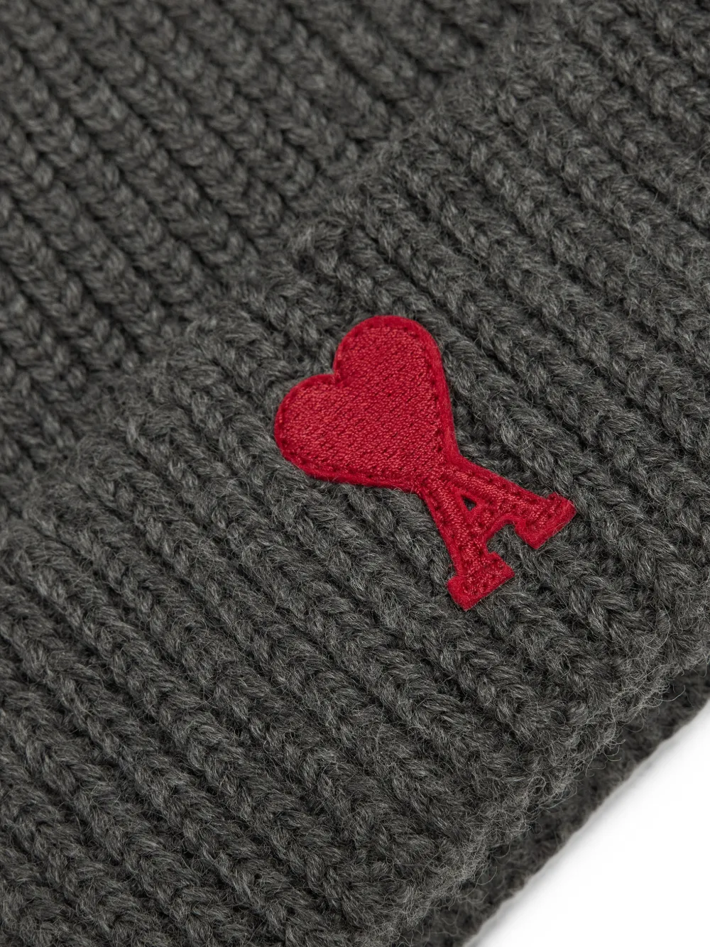 AMI Paris Wollen muts met Ami de Coeur Grijs