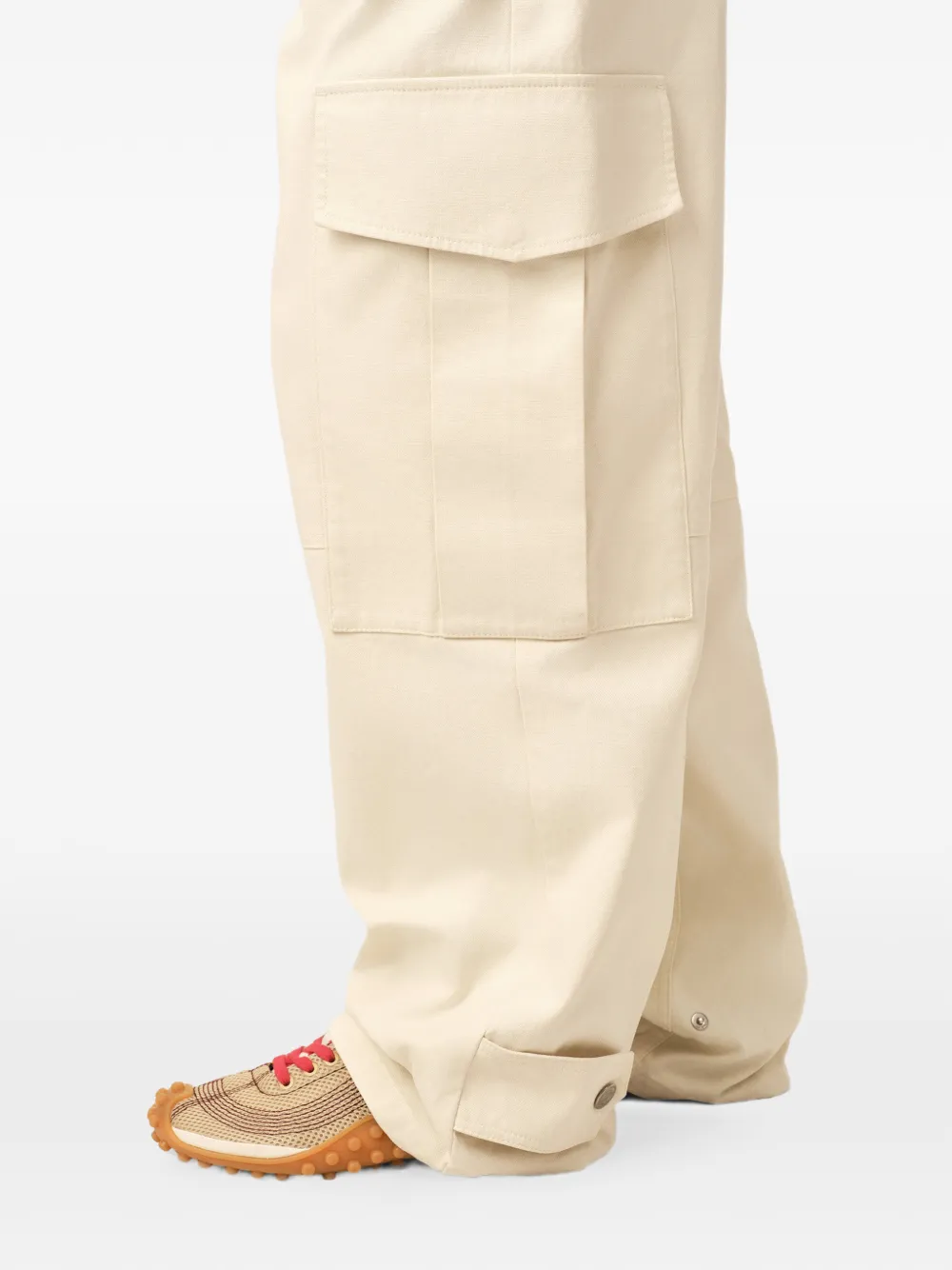 AMI Paris Baggy-fit katoenen broek Beige