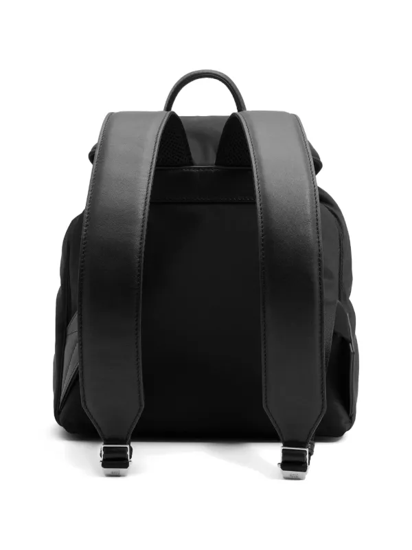 AMI Paris Small Nylon Marcel Flap Backpack | Black | FARFETCH
