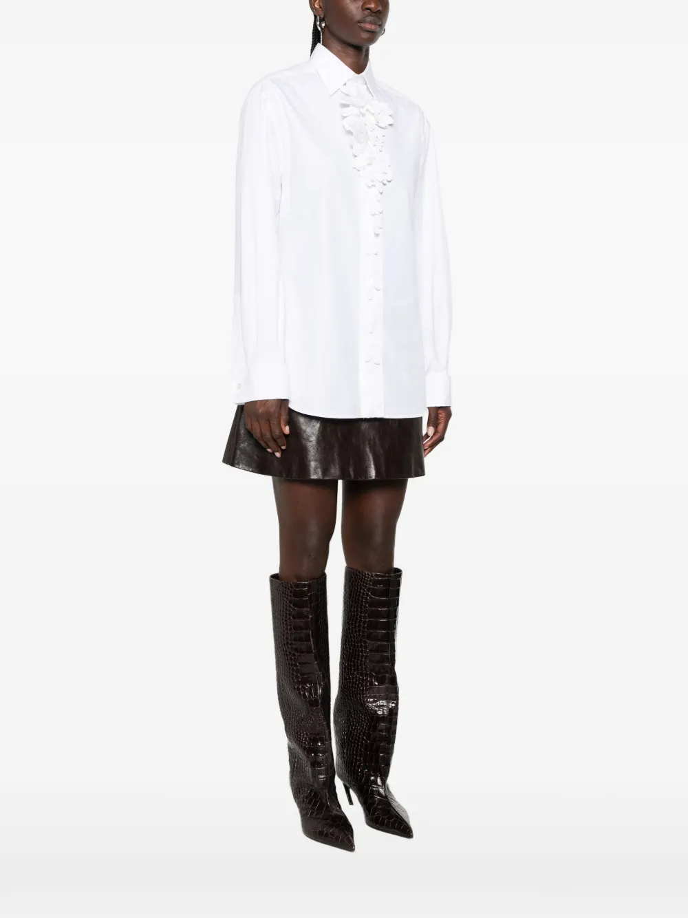 Balenciaga Blouse met ruches Bruin