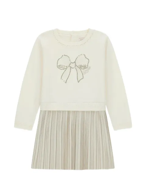 guess kids bow-embellished pleated dress