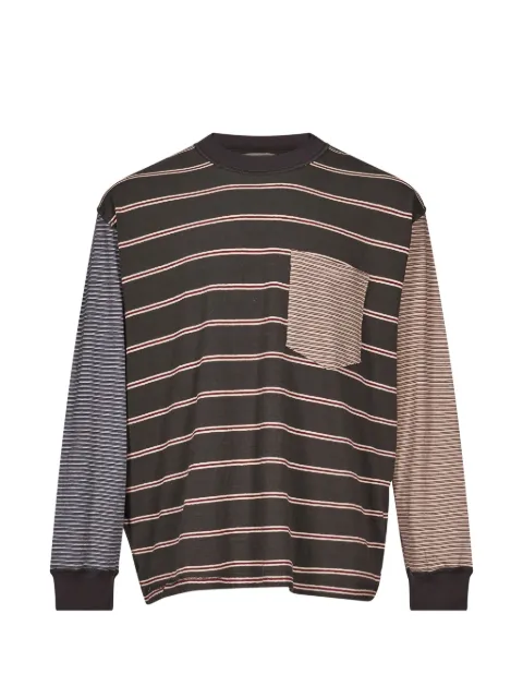 Song For The Mute patchwork striped T-shirt