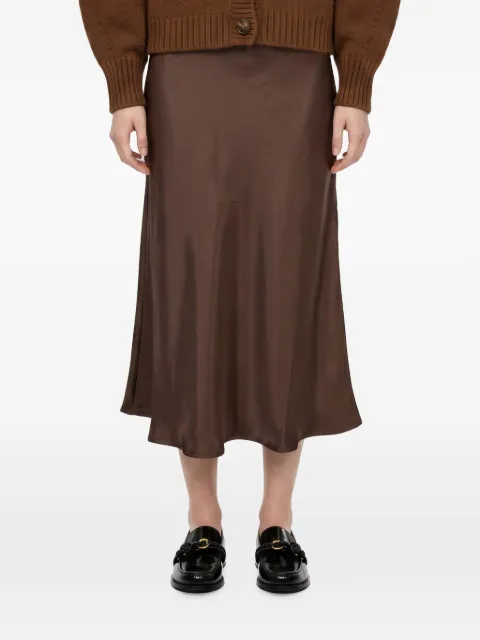 Soeur satin-finish elasticated-waistband midi skirt