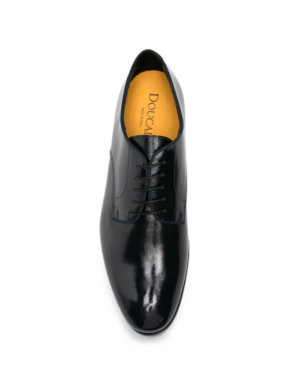 Doucal's patent-leather lace-up Derby shoes Blauw