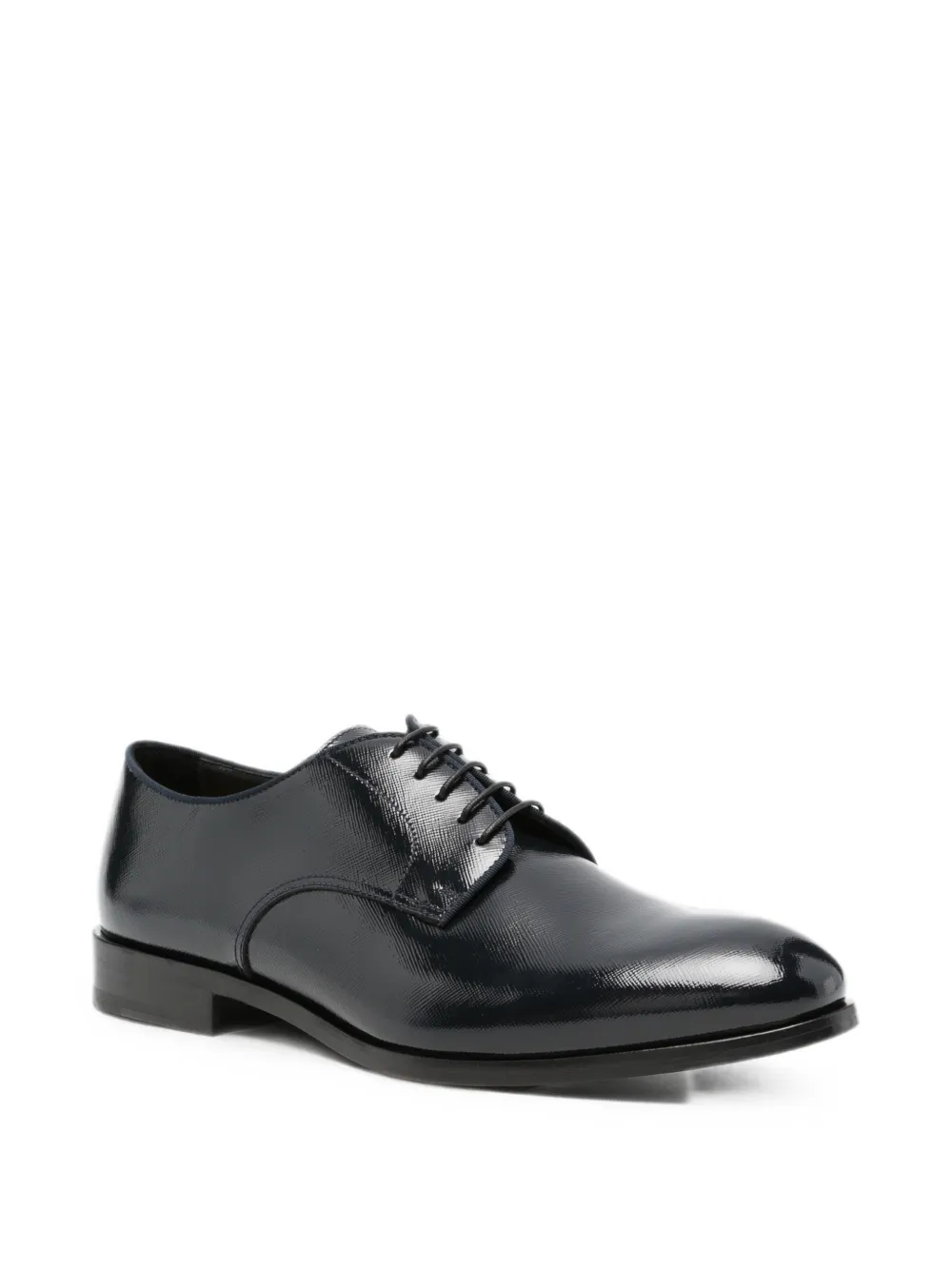 Doucal's patent-leather lace-up Derby shoes Blauw