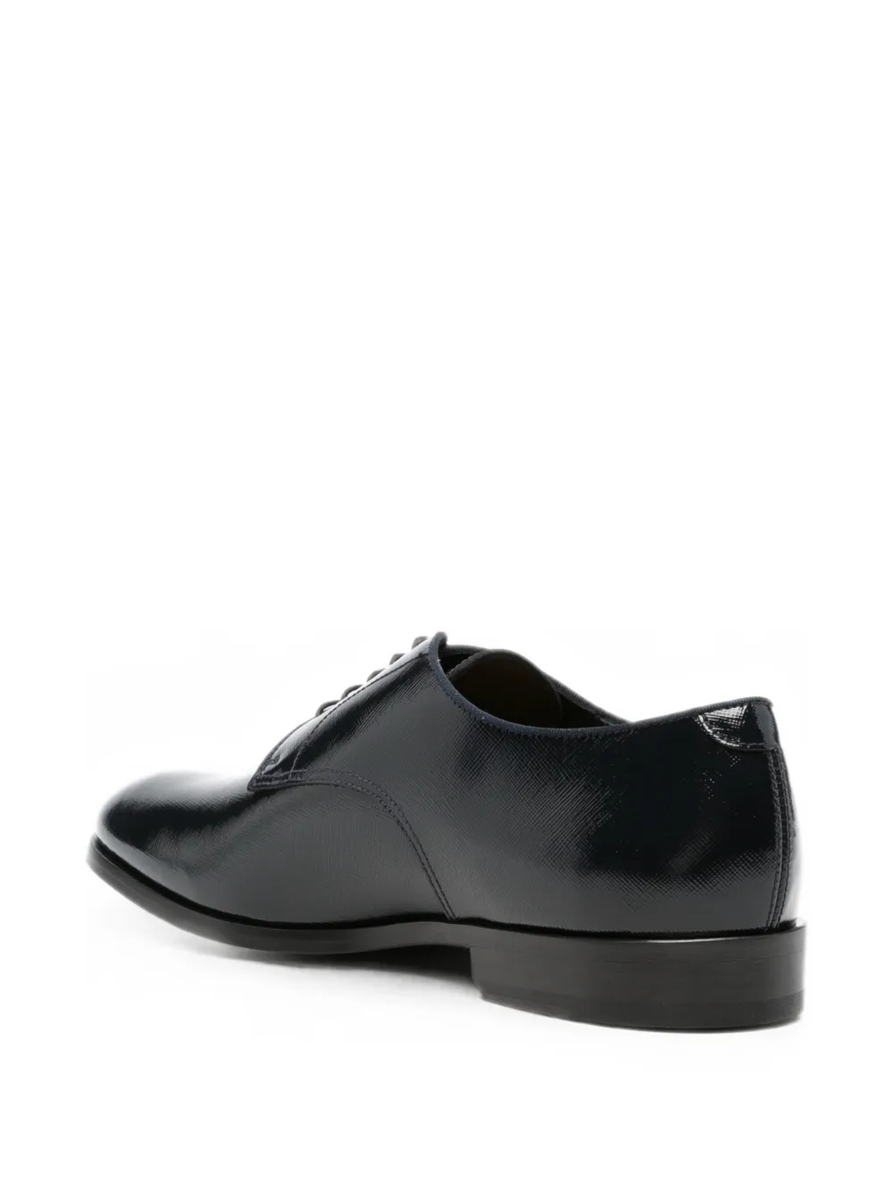 Doucal's patent-leather lace-up Derby shoes Blauw