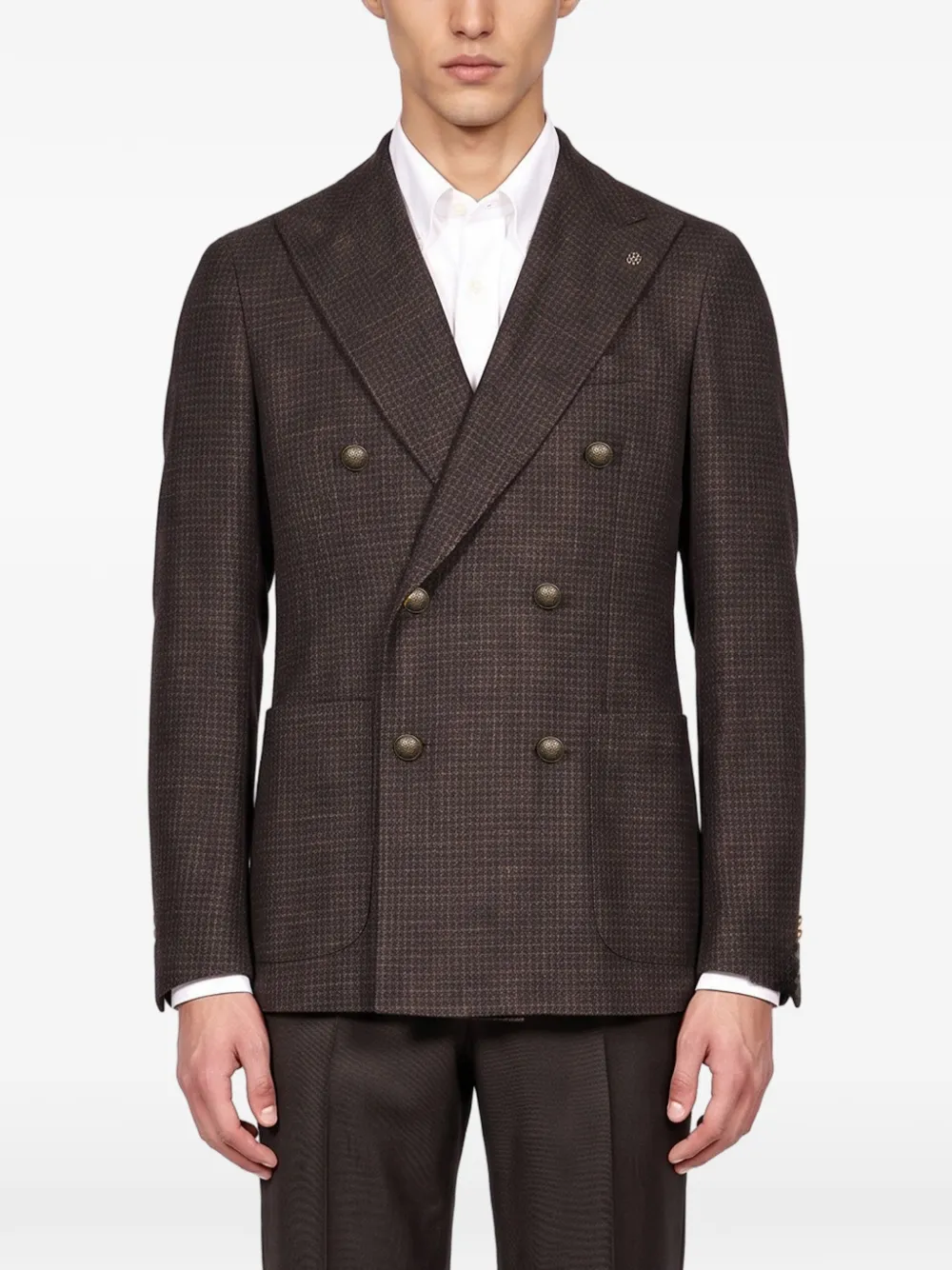 Tagliatore double-breasted micro-patterned jacket Bruin