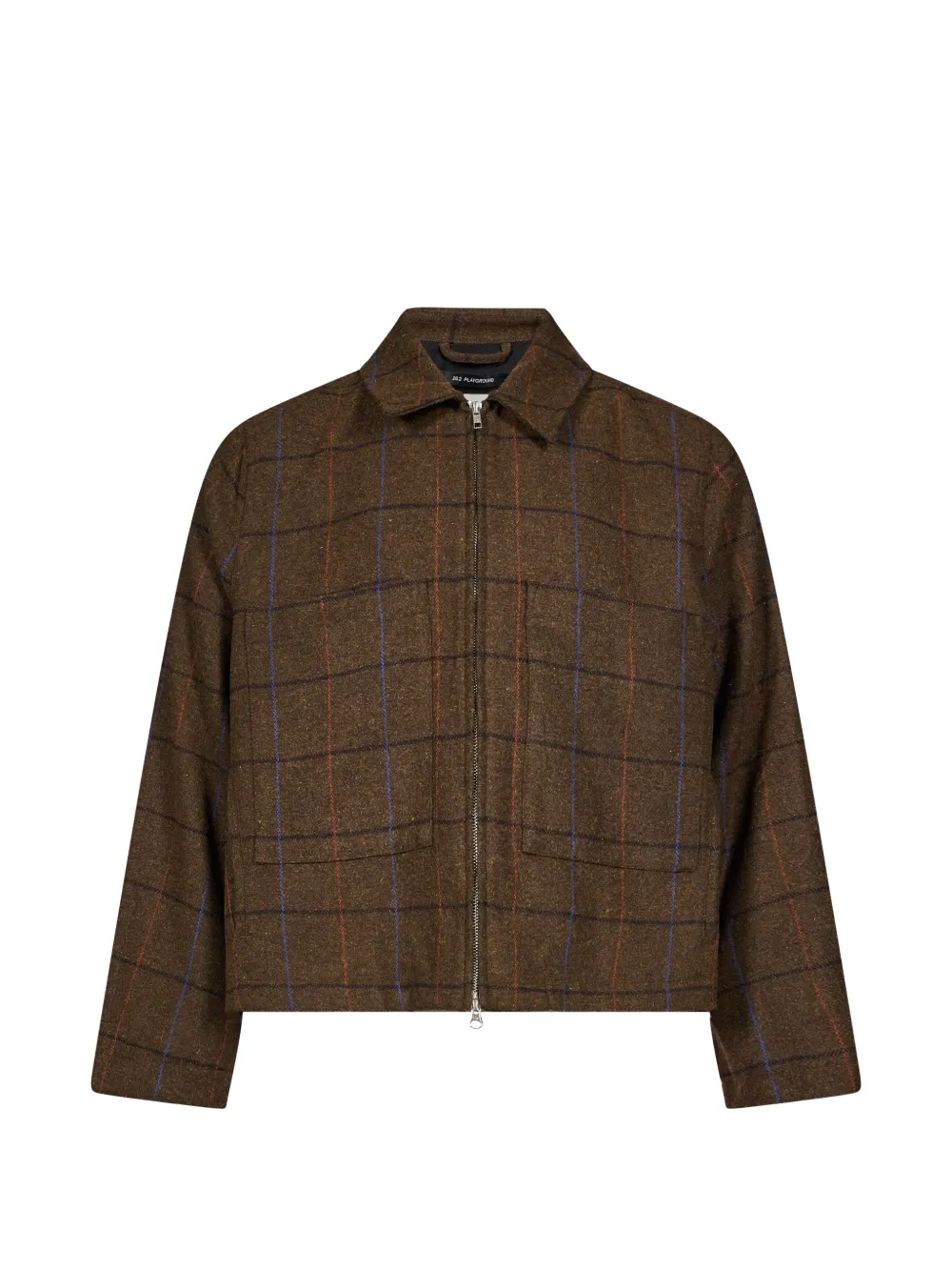 Song For The Mute checked zip-fastening jacket - Marrone