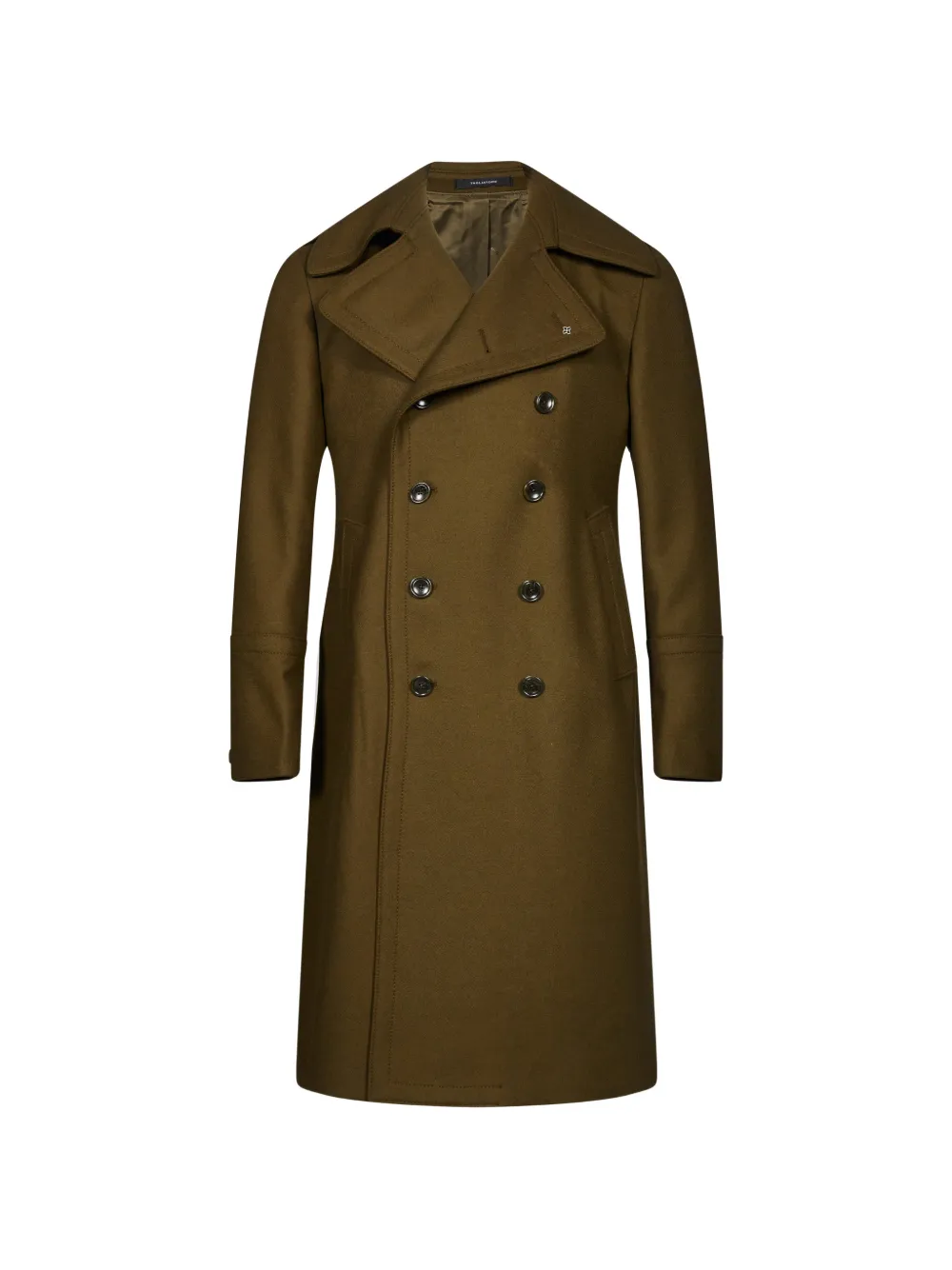 Tagliatore double-breasted belted-back coat - Green