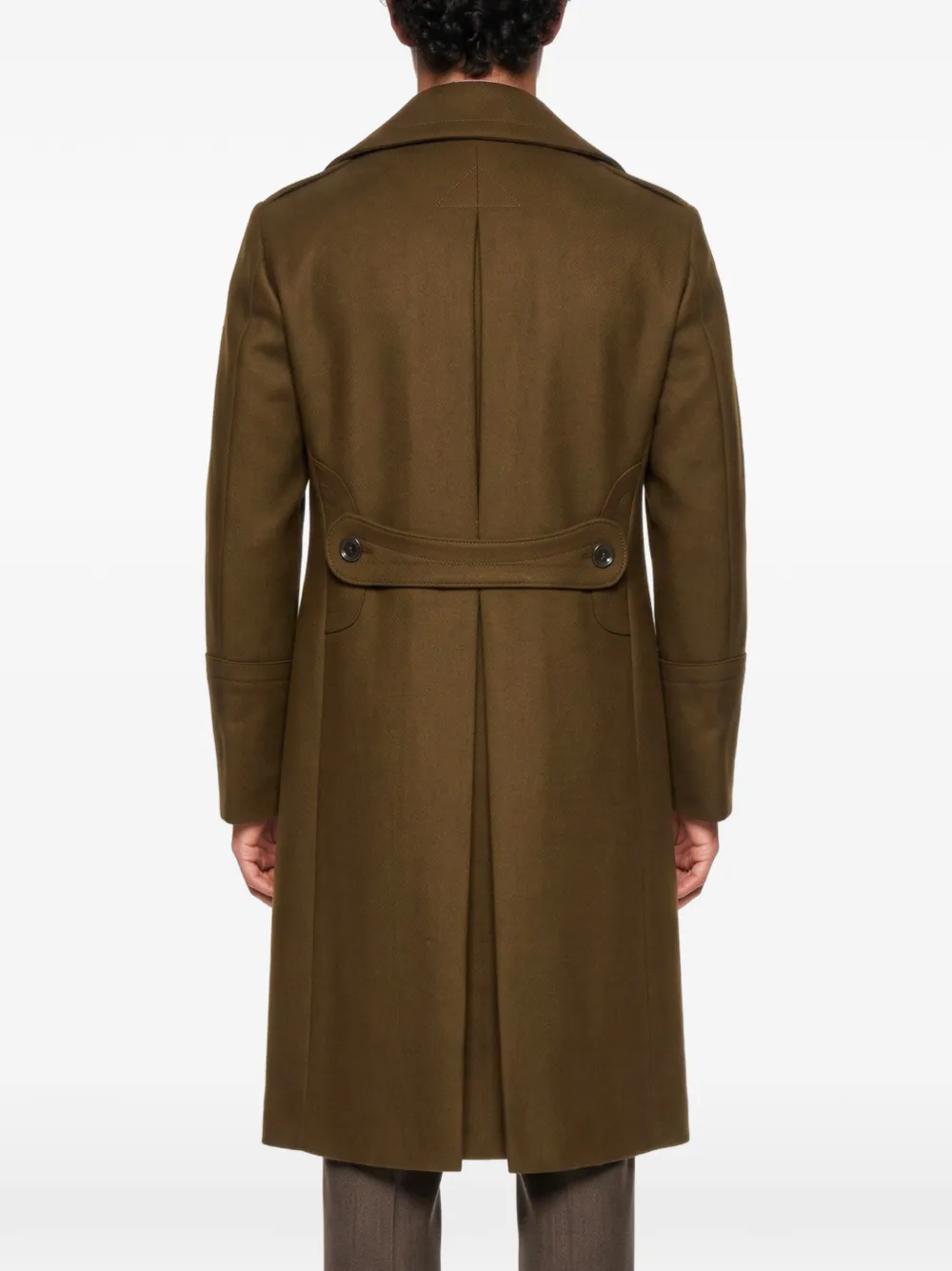 Tagliatore Junkers double-breasted belted-back coat Groen